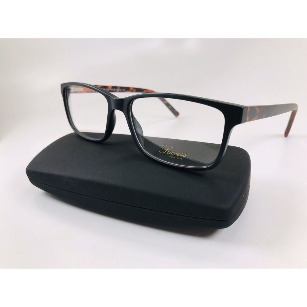 New Designer Inspired SUCCESS SS-110 Matte Black Eyeglasses 60mm with Case